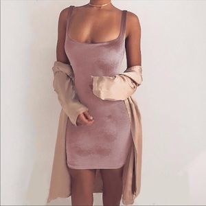 Pink velvet dress